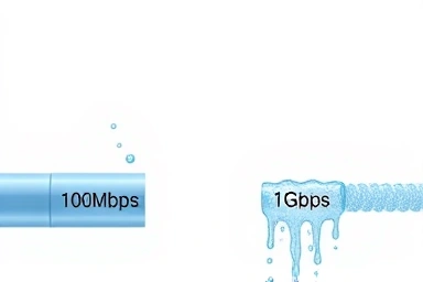 Internet bandwidth comparison: 100Mbps vs 1Gbps pipes