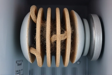 Dusty and clean refrigerator condenser coils