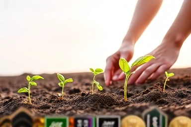 Symbolic growth of wealth from smart financial planning.