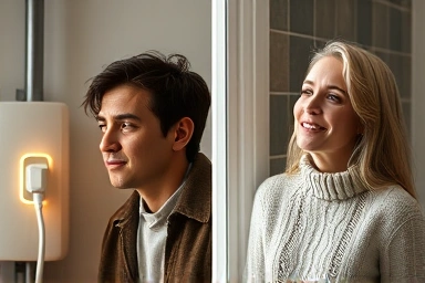 Contrast of stress from high bills vs. relief from smart savings