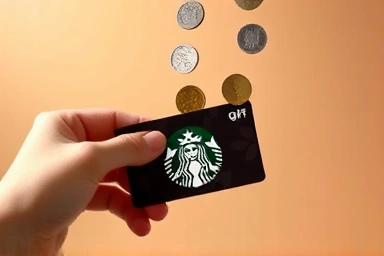 Saving money on Starbucks gift cards, symbolizing discounts