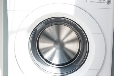 Sparkling clean washing machine drum, symbolizing hygiene.
