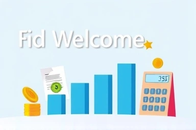 Financial growth and savings graphic with abstract tax elements.