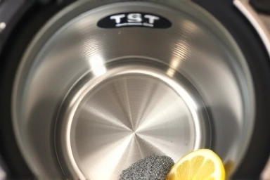Sparkling clean interior of a 304 stainless steel electric kettle