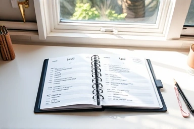 3P binder monthly planner with goals and tasks.