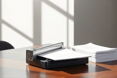 Precision A4 paper guillotine on a modern desk