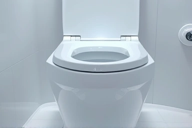 Sparkling clean modern toilet with hygienic glow