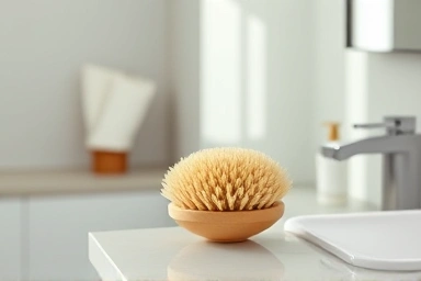 Ergonomic body brush for back acne treatment