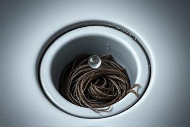 Symbolic image of a clogged bathroom drain.