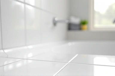 Clean bathroom grout line, free of mold and mildew.
