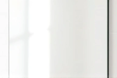 Sparkling clean bathroom mirror with protective sheen.