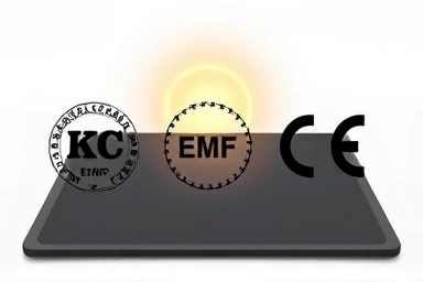 Carbon mat safety certifications: KC, EMF, CE seals