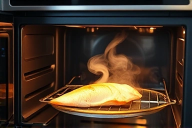 Steam cooking and baking inside a versatile combination oven.