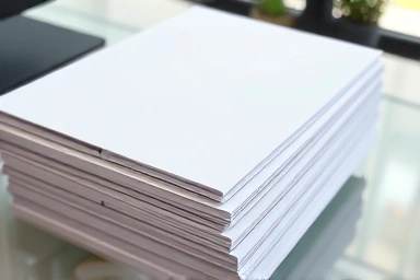 Thick, high-quality L-shaped document folders on an office desk.