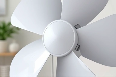 Clean fan blade symbolizing fresh air and hygiene.