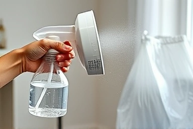 Baking soda solution used for easy, no-disassembly fan cleaning.