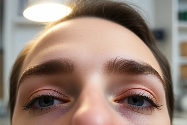 Relaxed eyes benefiting from soft, glare-free LED desk light