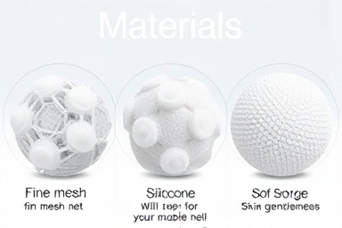 Shower ball materials: mesh, silicone, and sponge comparison
