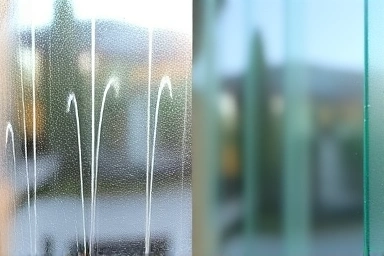 Comparison of dirty vs. clean window panes, highlighting clarity.