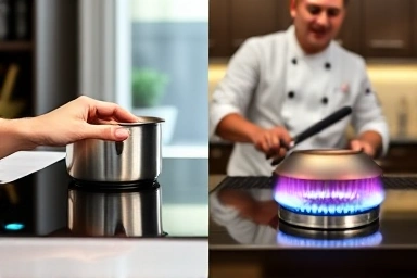 User experience comparison of induction and gas cooktops.