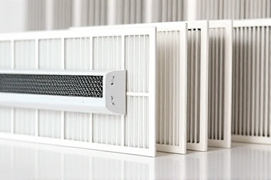 Close-up of LG PuriCare air purifier filters