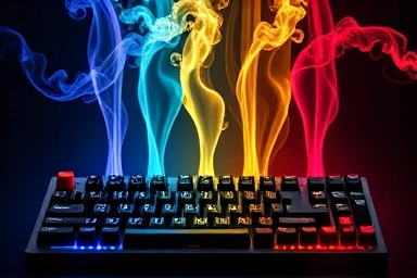 Abstract visualization of diverse mechanical keyboard switch sensations.