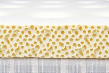 Close-up texture of natural latex mattress material.