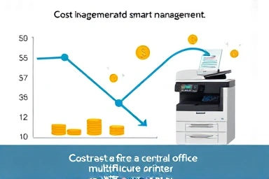 Infographic showing cost savings on printer rental.