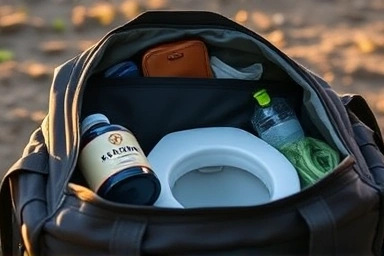 Portable bidet packed for travel and outdoor adventures