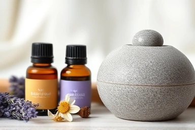 Natural essential oils and stone diffuser for sleep.