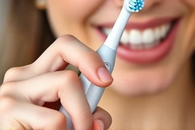 Ergonomic grip of a sonic electric toothbrush for easy handling.