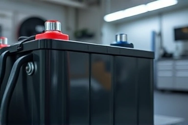 Car battery glowing with optimal performance and longevity