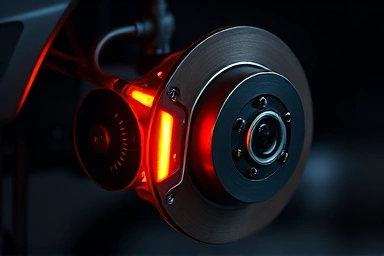 Symbolic illustration of brake fluid overheating and vapor lock formation