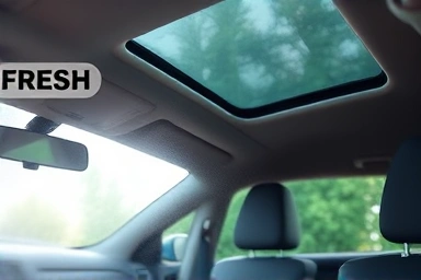 Symbolic image of fresh air circulating, representing a clean car interior.