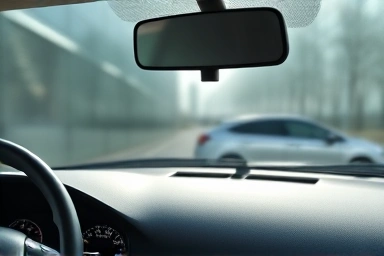 Close-up of car dashboard cover preventing sun reflection