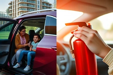 Family safety and car fire extinguisher preparedness.