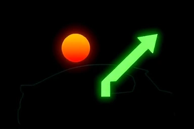 Symbol of car fuel efficiency and savings