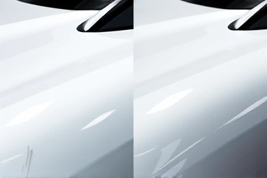 Car scratch repaired to flawless finish.
