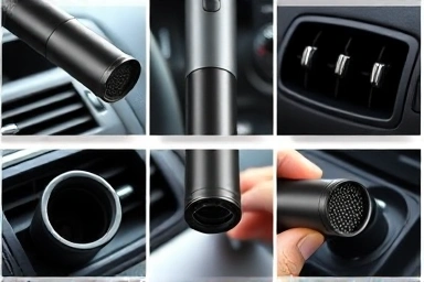 Versatile nozzle attachments for a car vacuum cleaner.