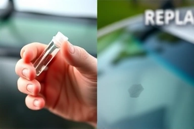 Windshield chip repair vs. replacement concept