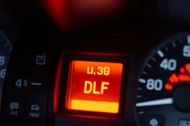 Car dashboard DPF warning light illuminated