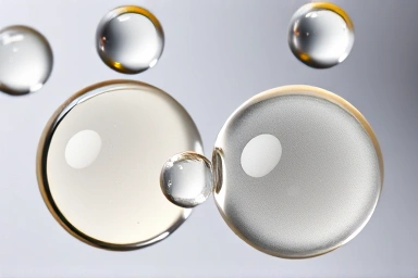 Close-up of synthetic vs. mineral engine oil droplets