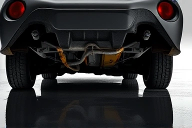 Symbolic image of car undercarriage rust and water damage