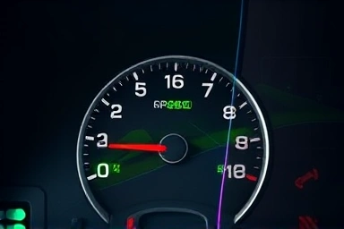 Fuel-efficient car dashboard with nature elements.