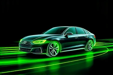 Abstract visualization of kinetic energy in a car