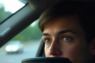 Driver using HUD for safe navigation and speed display