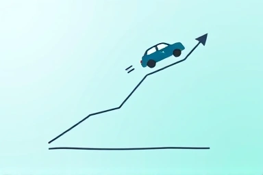 Symbolic graph of controlled car expenses and financial success.