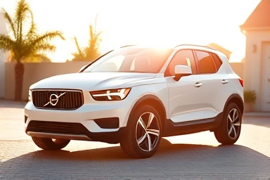 Sleek Volvo EX30 electric car in sunny driveway