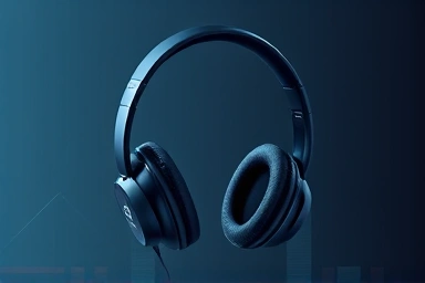Futuristic headphones representing advanced audio technology.