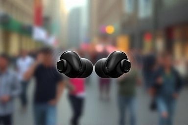 Wireless earbuds creating a quiet zone by canceling noise